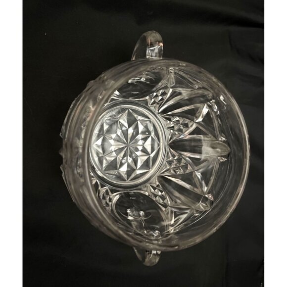 Vintage Open Sugar Bowl Cut Crystal Large 2 Handles - Picture 4 of 6